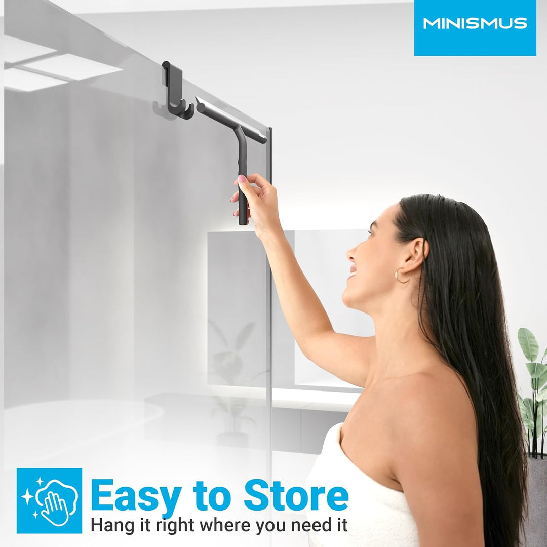 Minismus Silikon Duschabzieher für Glastüren und Fenster 33 cm – Fensterabzieher Badezimmer und Spie