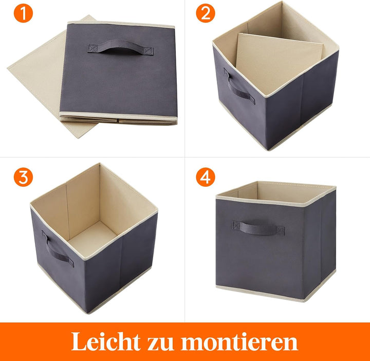 Lifewit 6 Stück 18L Faltbare Aufbewahrungswürfel, Mittel dekorative Aufbewahrungsboxen aus Stoff mit