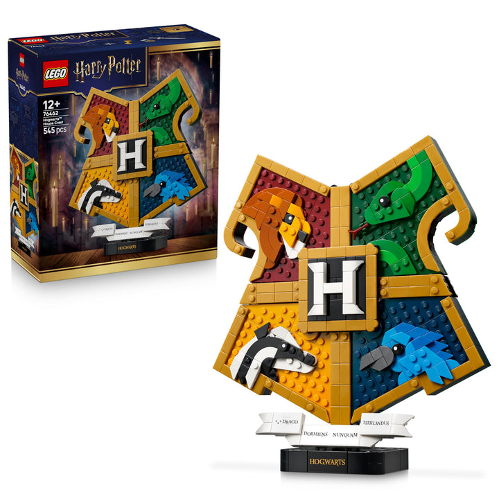 LEGO Harry Potter Hogwarts Hauswappen - Wanddeko 3D Modell mit Tieren - DIY Deko fürs Kinderzimmer -
