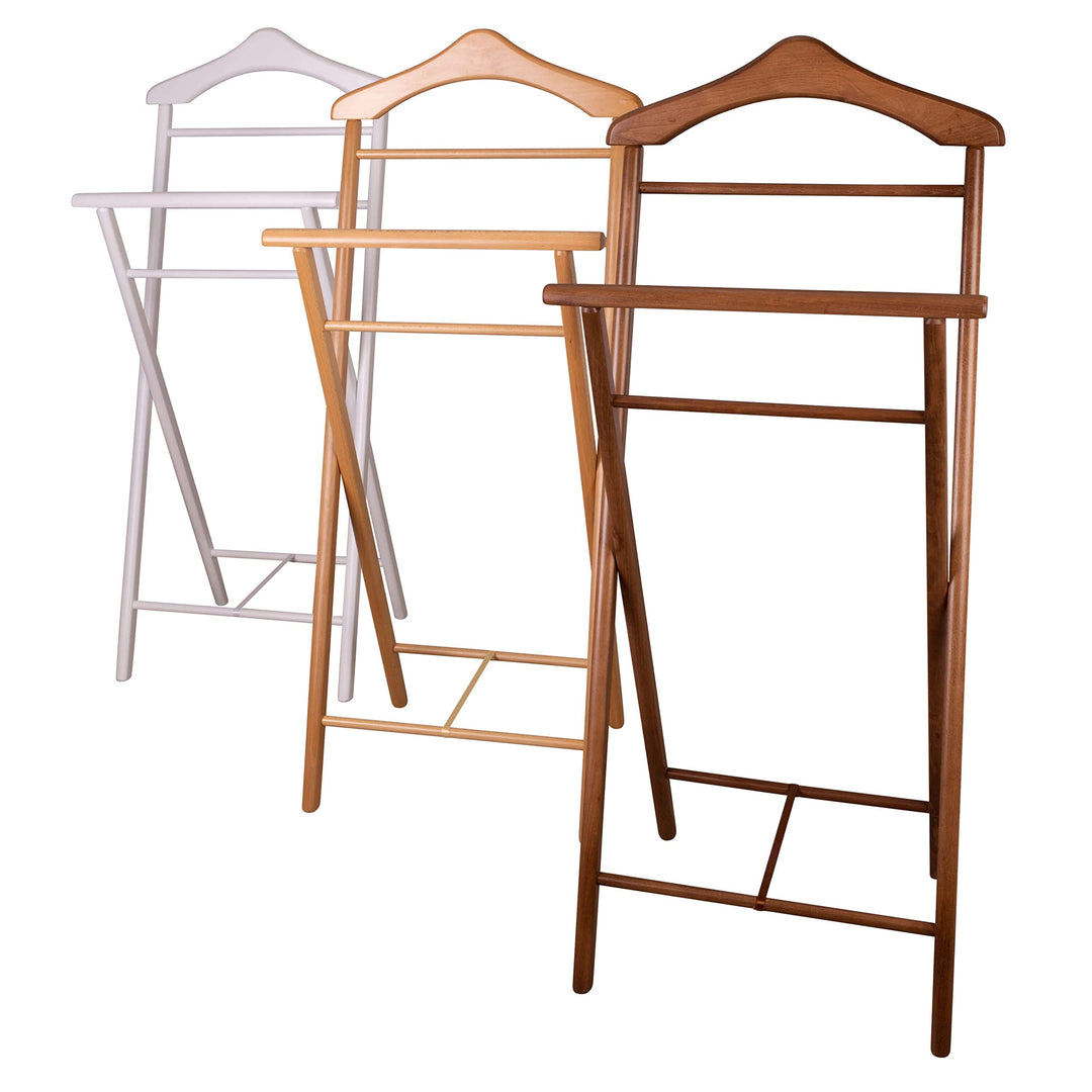 3er Set Stummer Diener aus Massiv Holz - klappbarer Herrendiener und Butler - fertig montierter Dame