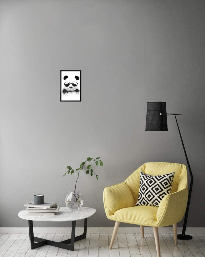 artboxONE Poster mit schwarzem Rahmen 60x40 cm Tiere Cool Panda - Bild Panda Graffiti Panda 60x40 cm