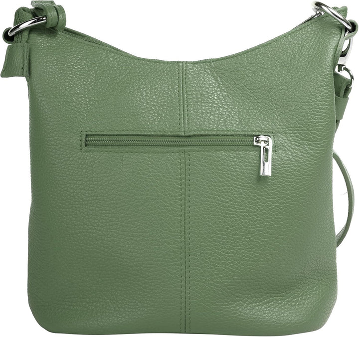 Umhängetasche Echt Leder Damen Made in Italy, Handtasche, Schultertasche, Crossbody Bag aus Leder 02