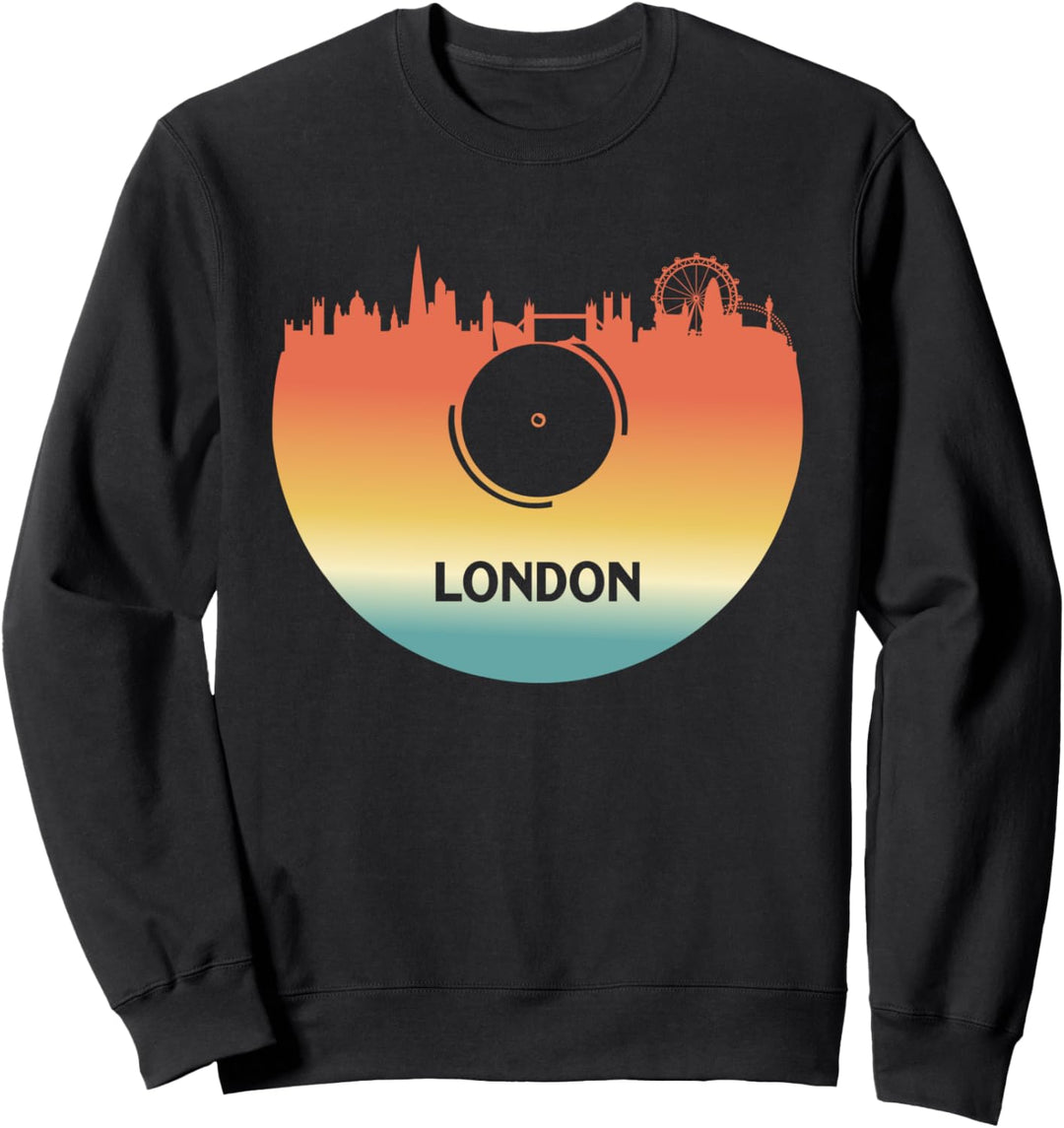 London England UK London Skyline Vinyl Music London Souvenir Sweatshirt