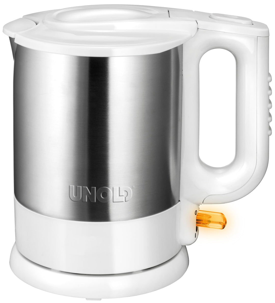 Unold 18010 Wasserkocher - Edelstahl Kettle, Weiss 1,5 L, EU Stecker, 2200 W, Blitzkocher, 360° dreh