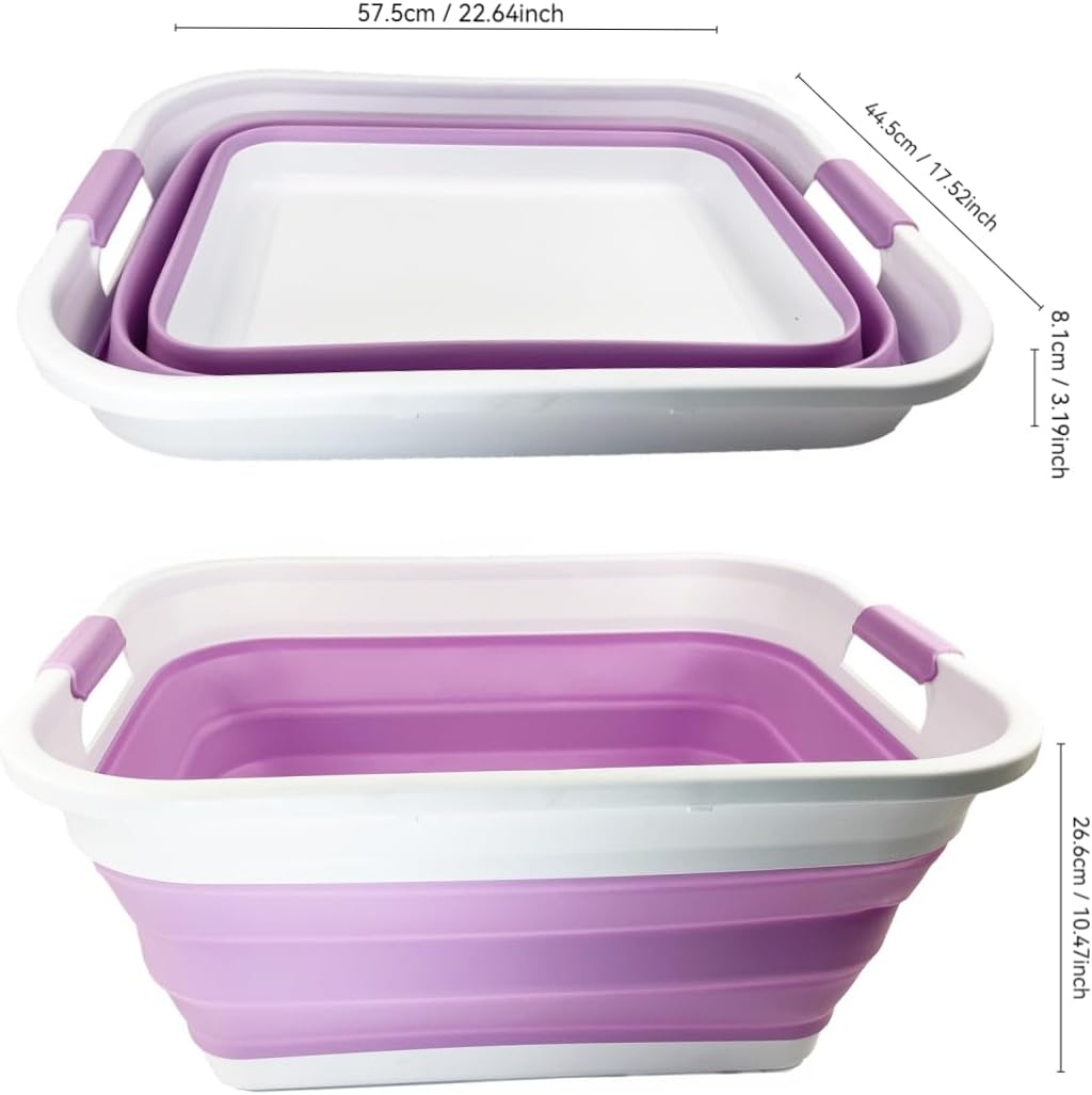 SAMMART 41L Collapsible Plastic Laundry Basket - Foldable Pop Up Storage Container/Organizer - Porta