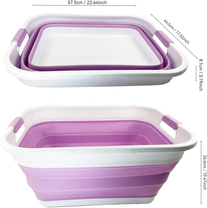 SAMMART 41L Collapsible Plastic Laundry Basket - Foldable Pop Up Storage Container/Organizer - Porta