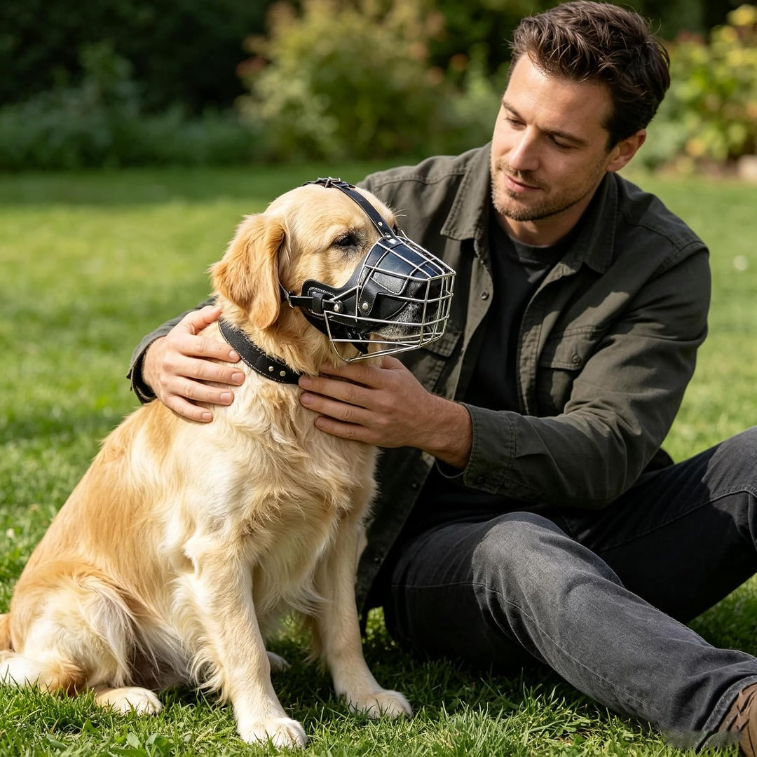 PETCUTE Hund Maulkorb Metall Maulkorb Hundemaulkorb Anti Beissen Bellen Fressen Beisskorb Sicherheit