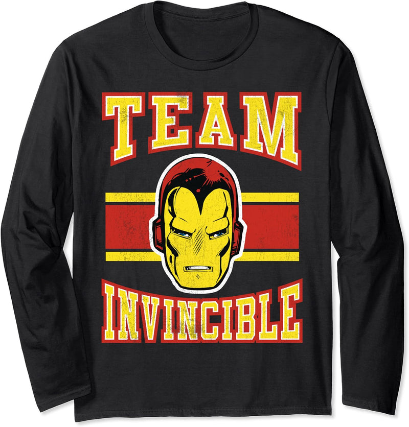 Marvel Avengers Iron Man Team Invincible Logo Langarmshirt