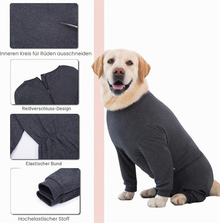Yeapeeto Einteiler für Hunde, zur Erholung, für grosse und mittelgrosse Hunde, Schlafanzug, Ganzkörp
