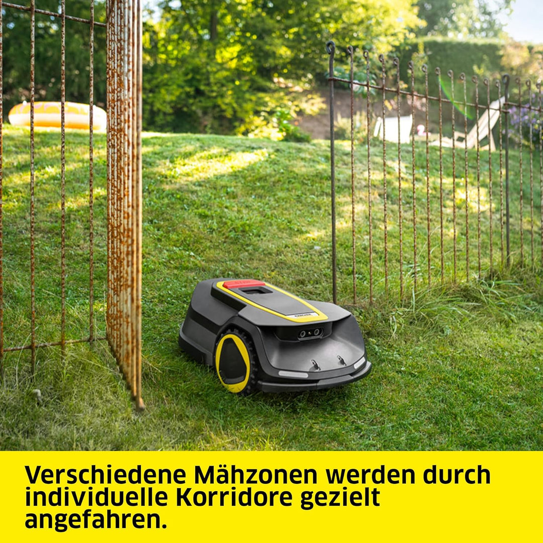 Kärcher Mähroboter RCX 6, ohne Begrenzungskabel, Flächenleistung: 3.000 m², Paralleles Bahnenfahren,