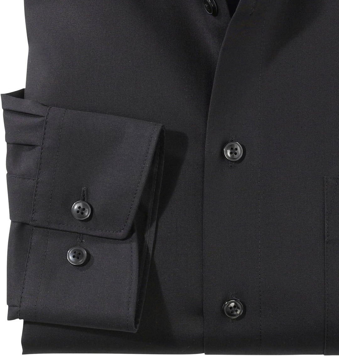 OLYMP Herren Businesshemd Langarm Luxor,Einfarbig,modern fit,New Kent 38 Schwarz, 38 Schwarz