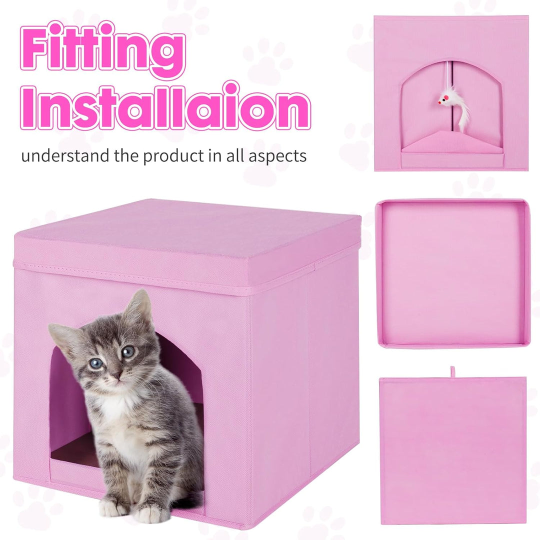 powerking Klappbare Katzenbetten für Indoor Katzen oder Kätzchen, Faltbare Katze Würfel und Katze Hö