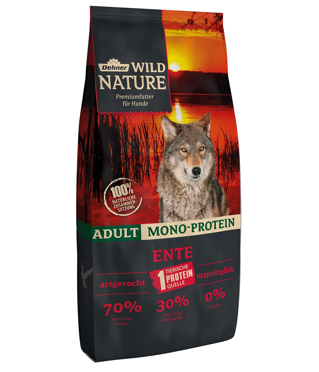 Dehner Wild Nature Hundefutter Mono Protein, Trockenfutter getreidefrei / zuckerfrei, für ausgewachs