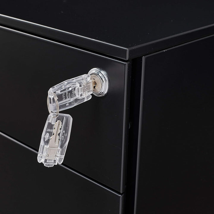 Sightlife Rollcontainer mit 3 Schubladen, Abschliessbar Schublade unter Schreibtisch Container Schre