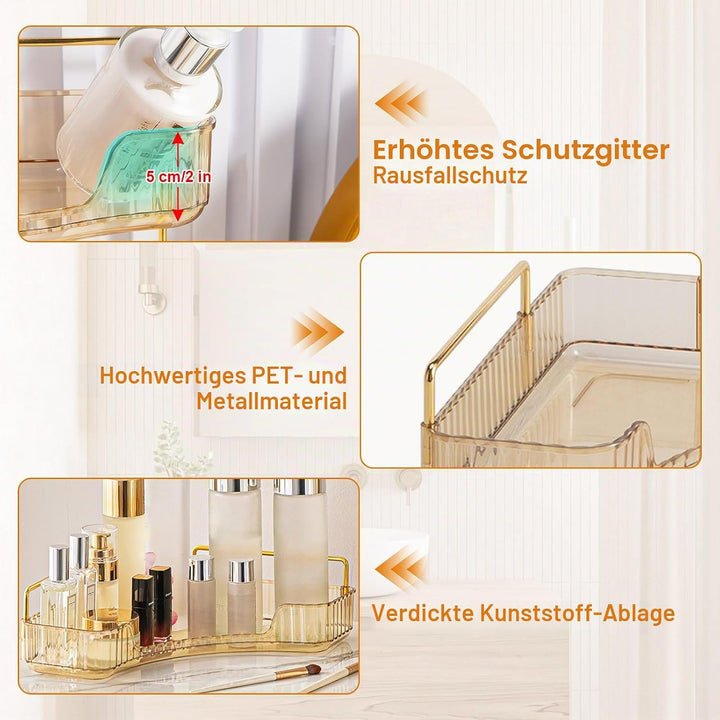 SHANNA Eckiger Make Up Kosmetik Organizer: Verstellbares Make-up-Regal für die Kommode, Multifunktio