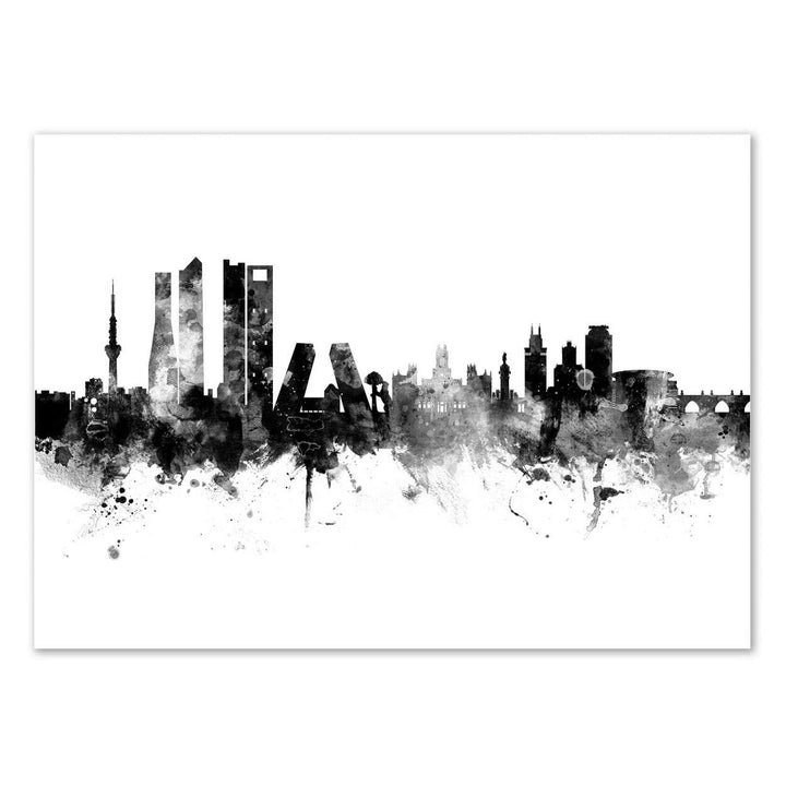 Wall Editions Art-Poster - Madrid Spain Skyline - Michael Tompsett