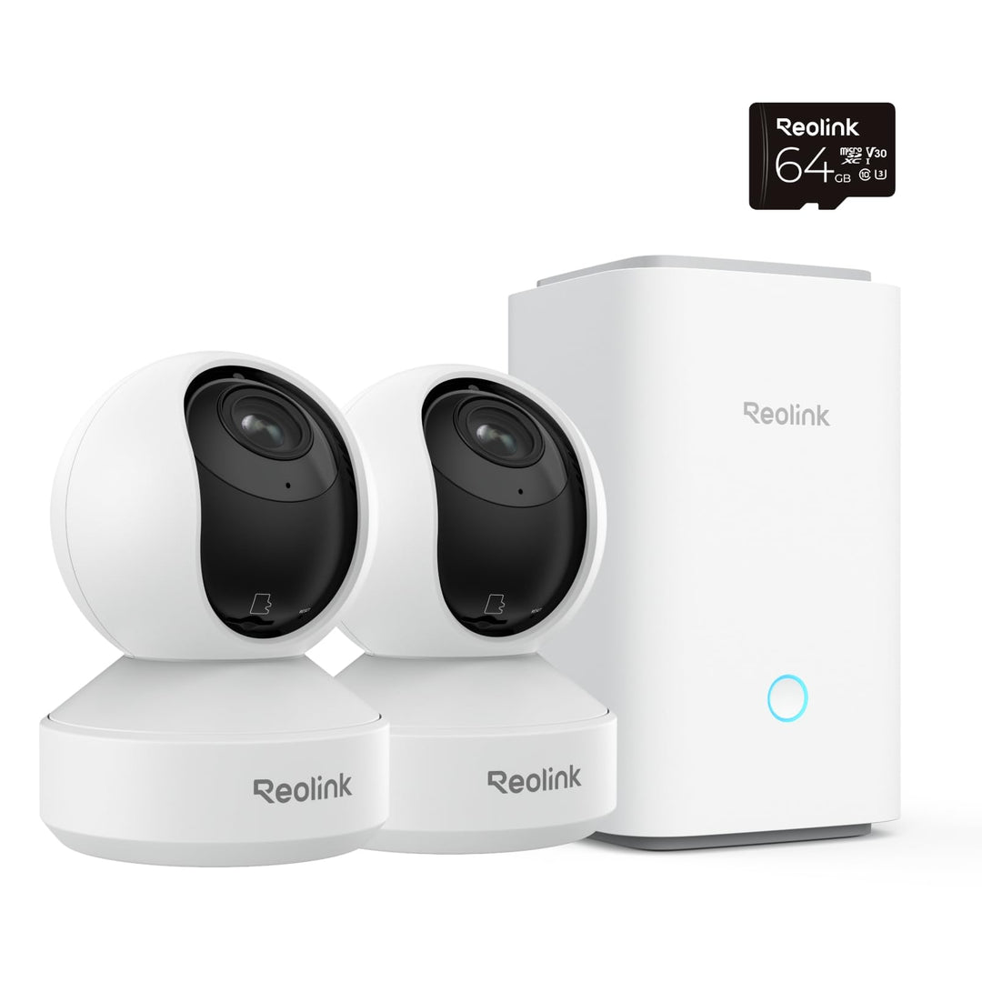 Reolink Home Hub mit 64GB microSD-Karte + 2X E1 Zoom, 4K PTZ WLAN Überwachungskamera Innen, 2,4/5 GH