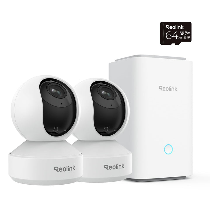 Reolink Home Hub mit 64GB microSD-Karte + 2X E1 Zoom, 4K PTZ WLAN Überwachungskamera Innen, 2,4/5 GH