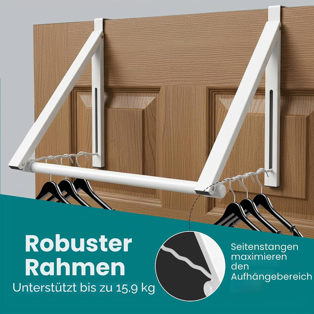 HOLDN’ STORAGE Strapazierfähiger Kleiderständer für Tür, erweiterbar, faltbar, für Schrankstangen, K