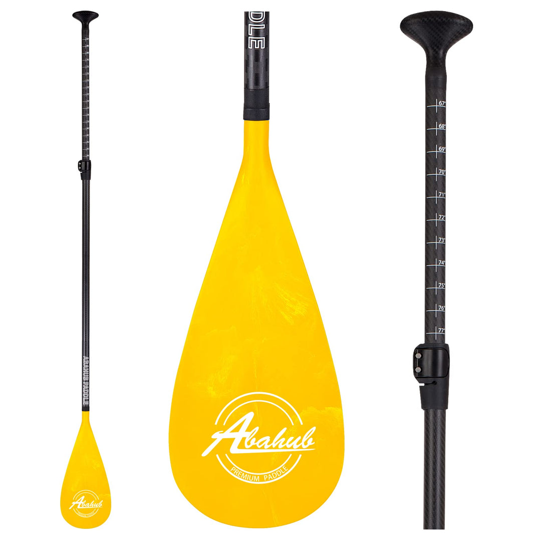 Abahub 3teilig Carbon SUP Paddel mit Paddeltasche Stand Up Teleskoppaddel 170-218cm Karbonschaft+Kun
