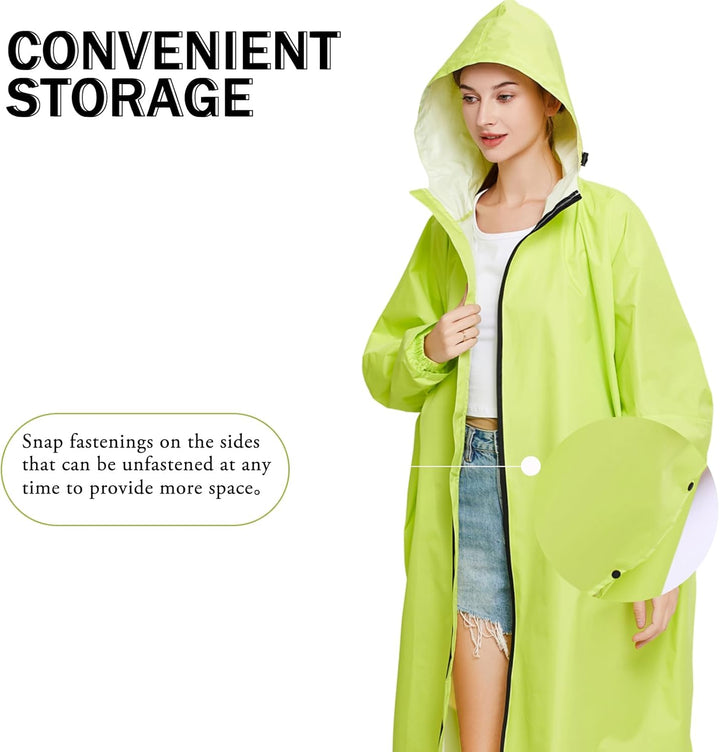 Ynport Crefreak Damen Lange Wasserdichte Regenmäntel Leichter Regenponcho Packbare Outdoor-Regenbekl