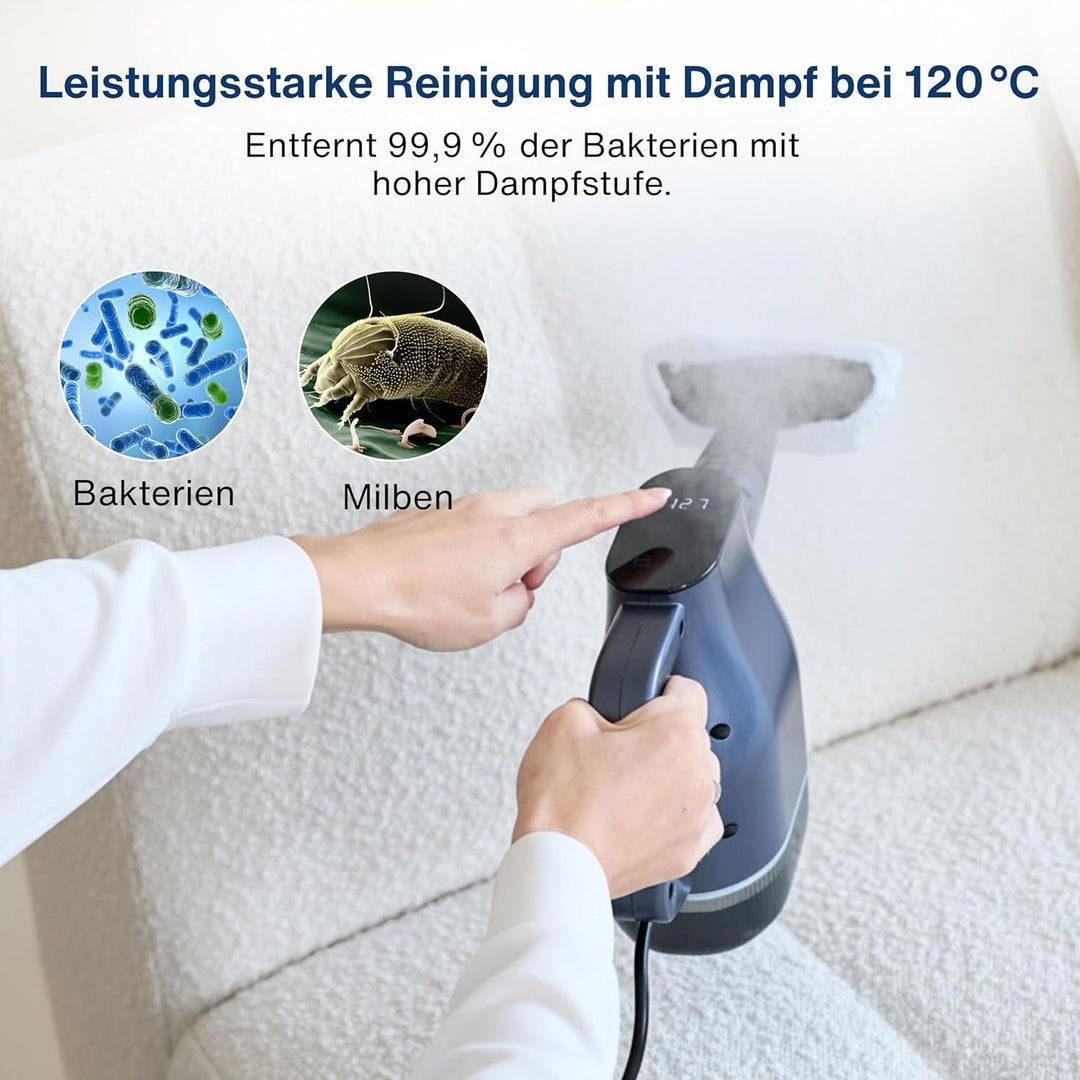 Samako AirSteam S1 Handdampfreiniger 1350W, bis 120°C Heissdampf, 15s Aufheizzeit, 400ml Tank, Touch