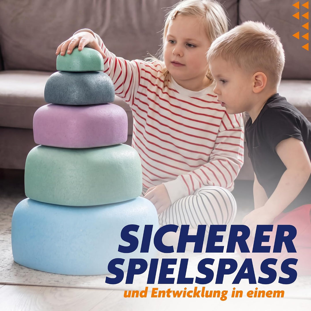 Rocks, Sensorische Balanciersteine für Kinder – 5er Set – Belastbar, Fördert Gleichgewicht, Motorik