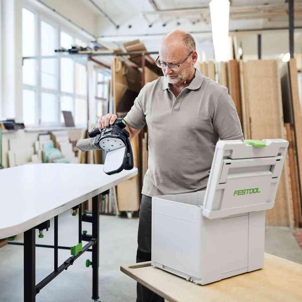 Festool Akku-Kantenschleifer ES-ETSC 125 3,0 I-Plus (mit Ansetzhilfe, Akkupacks Schnellladegerät, Sc