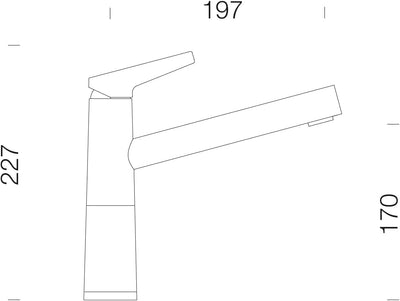 Schock Küchenarmatur SC-510 Nero – Hochdruck Armatur CRISTALITE mit Festauslauf und Standard Norm-An