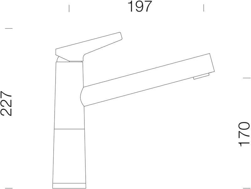 Schock Küchenarmatur SC-510 Nero – Hochdruck Armatur CRISTALITE mit Festauslauf und Standard Norm-An