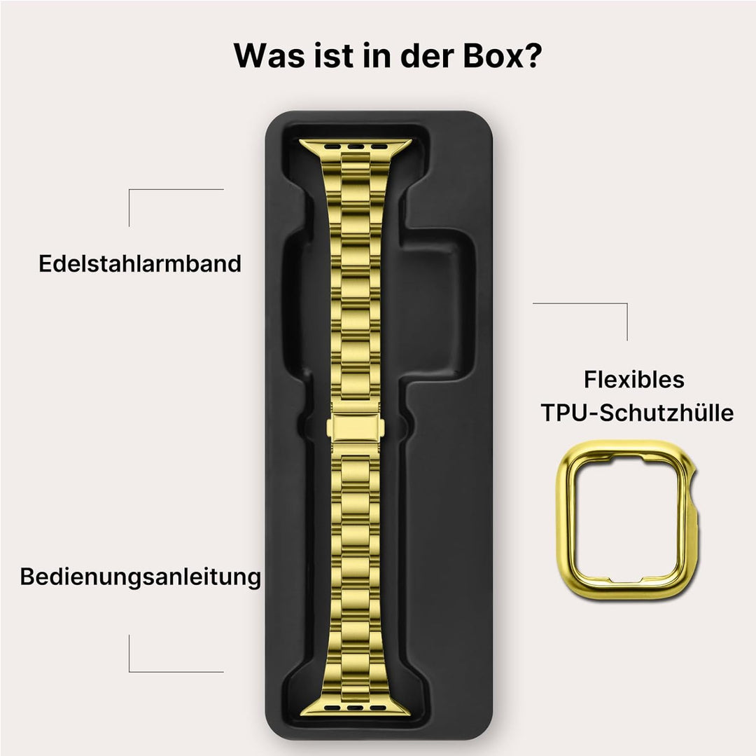 Fullmosa Kompatibel mit Apple Watch Armband 40mm 41mm 38mm Damen Herren, Neues Metall Schlanks Ersat