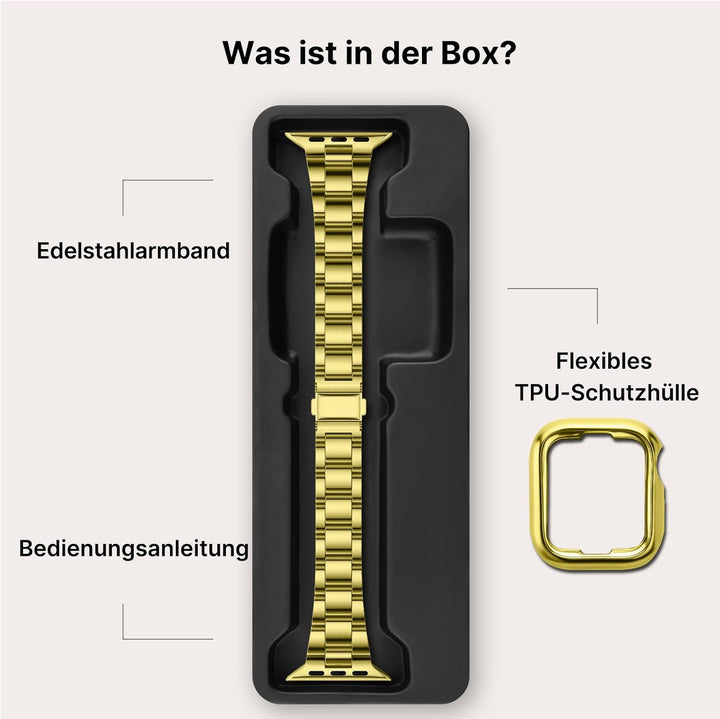 Fullmosa Kompatibel mit Apple Watch Armband 40mm 41mm 38mm Damen Herren, Neues Metall Schlanks Ersat