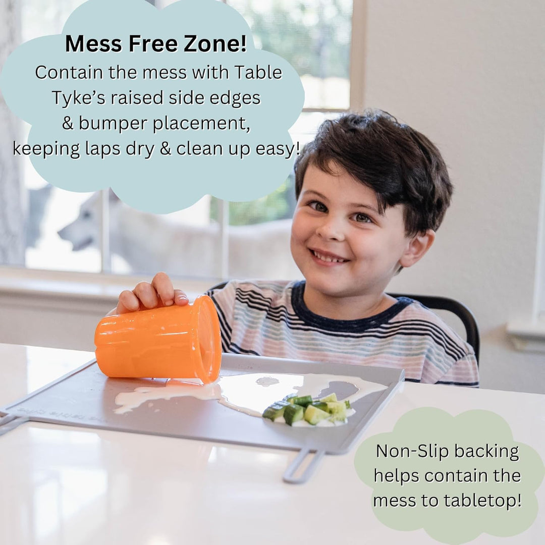 The Table Tyke Tischset aus 100 % Silikon mit Zahnenrand, Stossfänger/Verschüttungsstopper, spülmasc