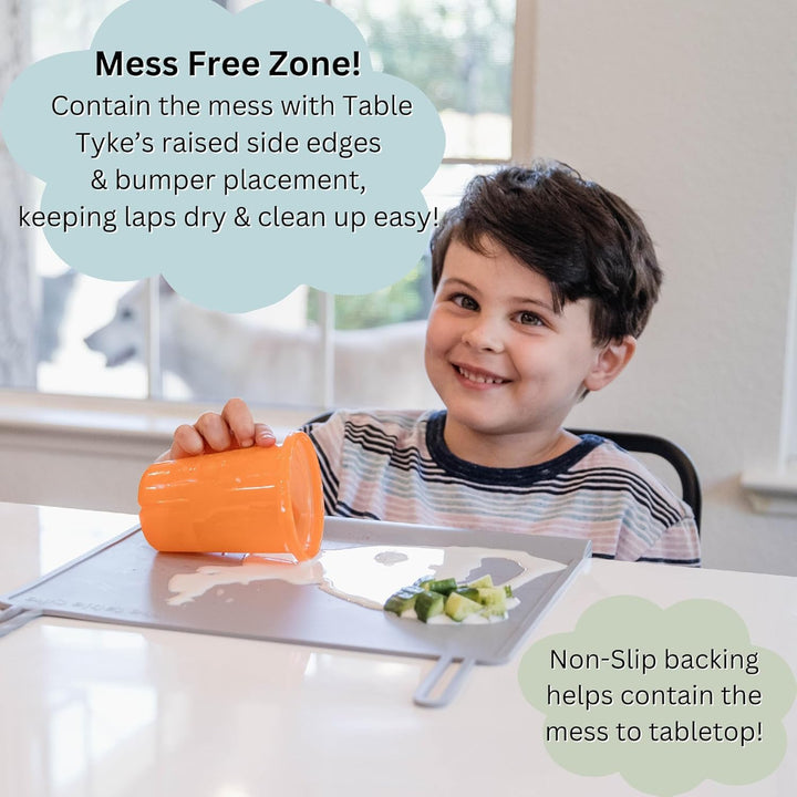 The Table Tyke Tischset aus 100 % Silikon mit Zahnenrand, Stossstange/Verschüttungsstopper, spülmasc
