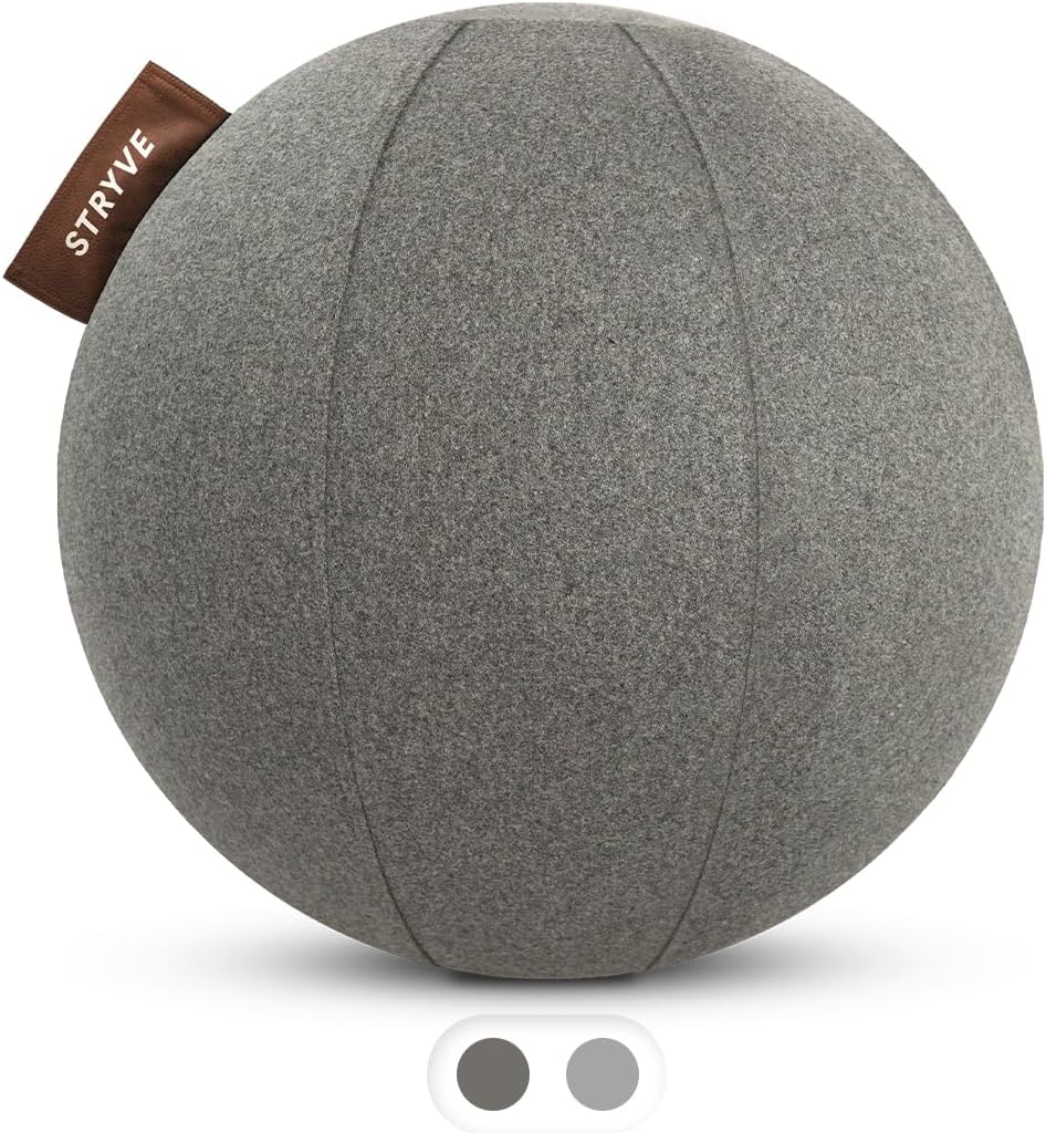 STRYVE Active Ball Wollfilz, innovativer Sitzball mit Filzbezug, Alternative zum Bürostuhl, inkl. Lu