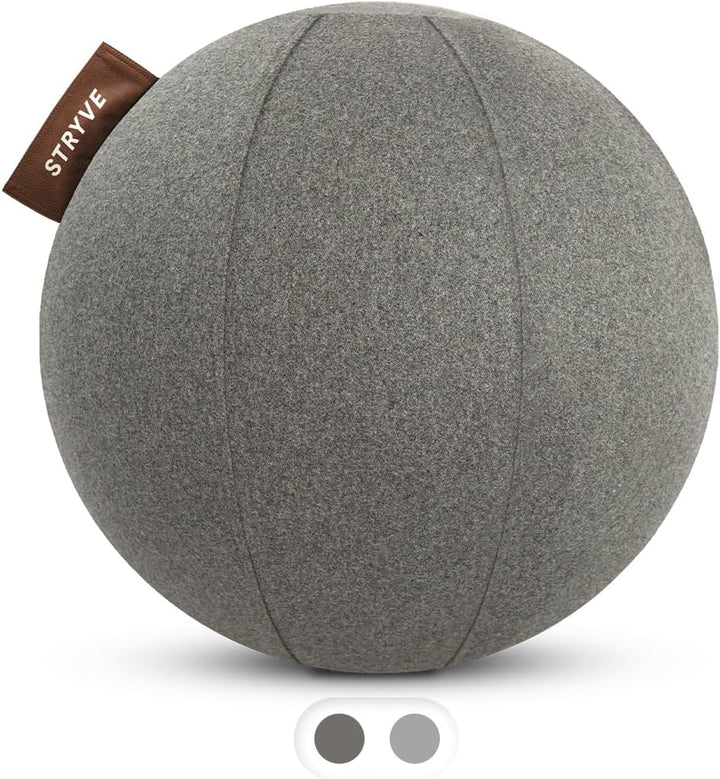 STRYVE Active Ball Wollfilz, innovativer Sitzball mit Filzbezug, Alternative zum Bürostuhl, inkl. Lu