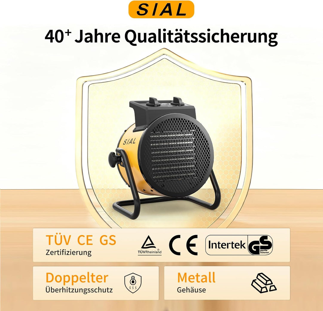 SIAL PTC Energiesparend Heizlüfter 3 Sekunden Schnelle Hitze Keramik Heizlüfter 2 kw Infrarot Elektr