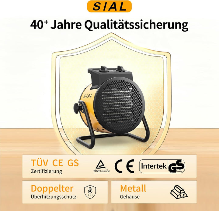 SIAL PTC Energiesparend Heizlüfter 3 Sekunden Schnelle Hitze Keramik Heizlüfter 2 kw Infrarot Elektr