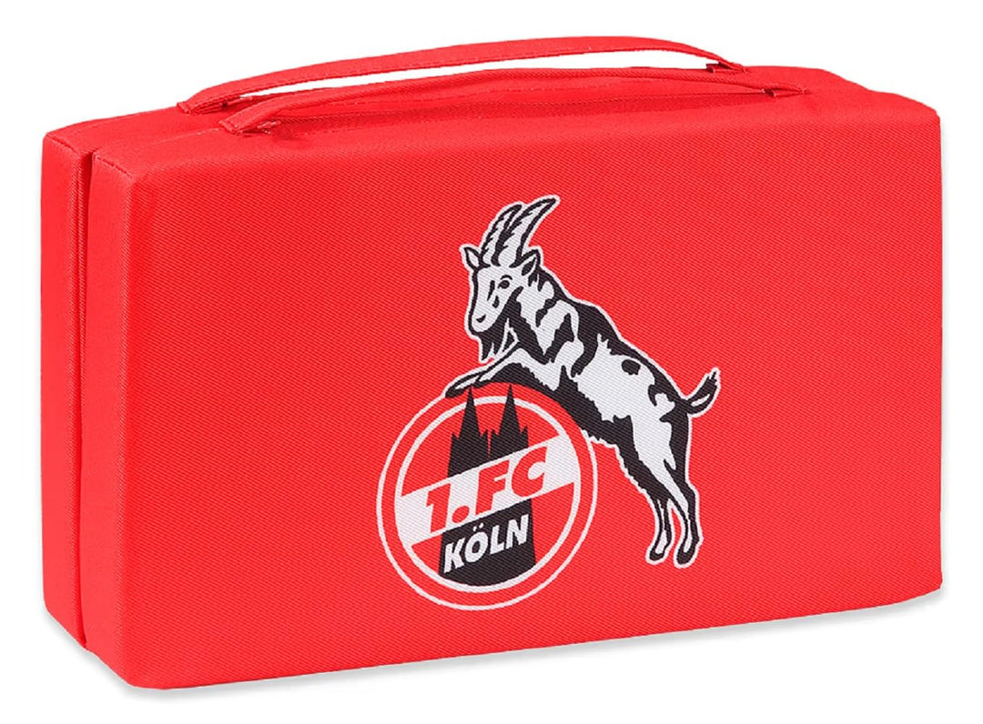 1. FC Köln Klappsitzkissen schwarz, Sitzkissen, Kissen, Stadionkissen - Plus Lesezeichen I Love Köln