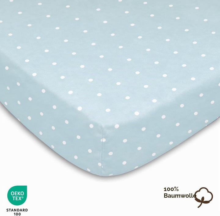 2X Baby Spannbettlaken – 100% Baumwolle, Weich & Atmungsaktiv – Set 2X - Kompatibel mit Chicco & Kin