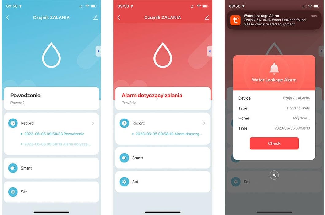 Sone Smart One Wasseralarmsensor mit WiFi, Batteriebetrieb, Smart Life/Tuya App kompatibel mit Alexa