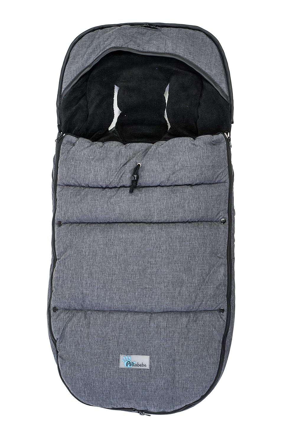 Altabebe AL2280P-01 Winterfusssack Travel geeignet für Bugaboo und Joolz, dunkelgrau/schwarz, dunkel