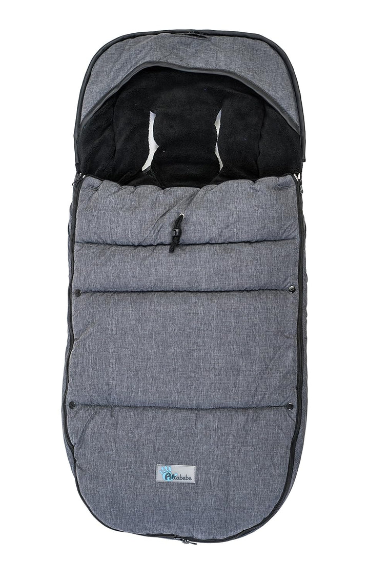 Altabebe AL2280P-01 Winterfusssack Travel geeignet für Bugaboo und Joolz, dunkelgrau/schwarz, dunkel
