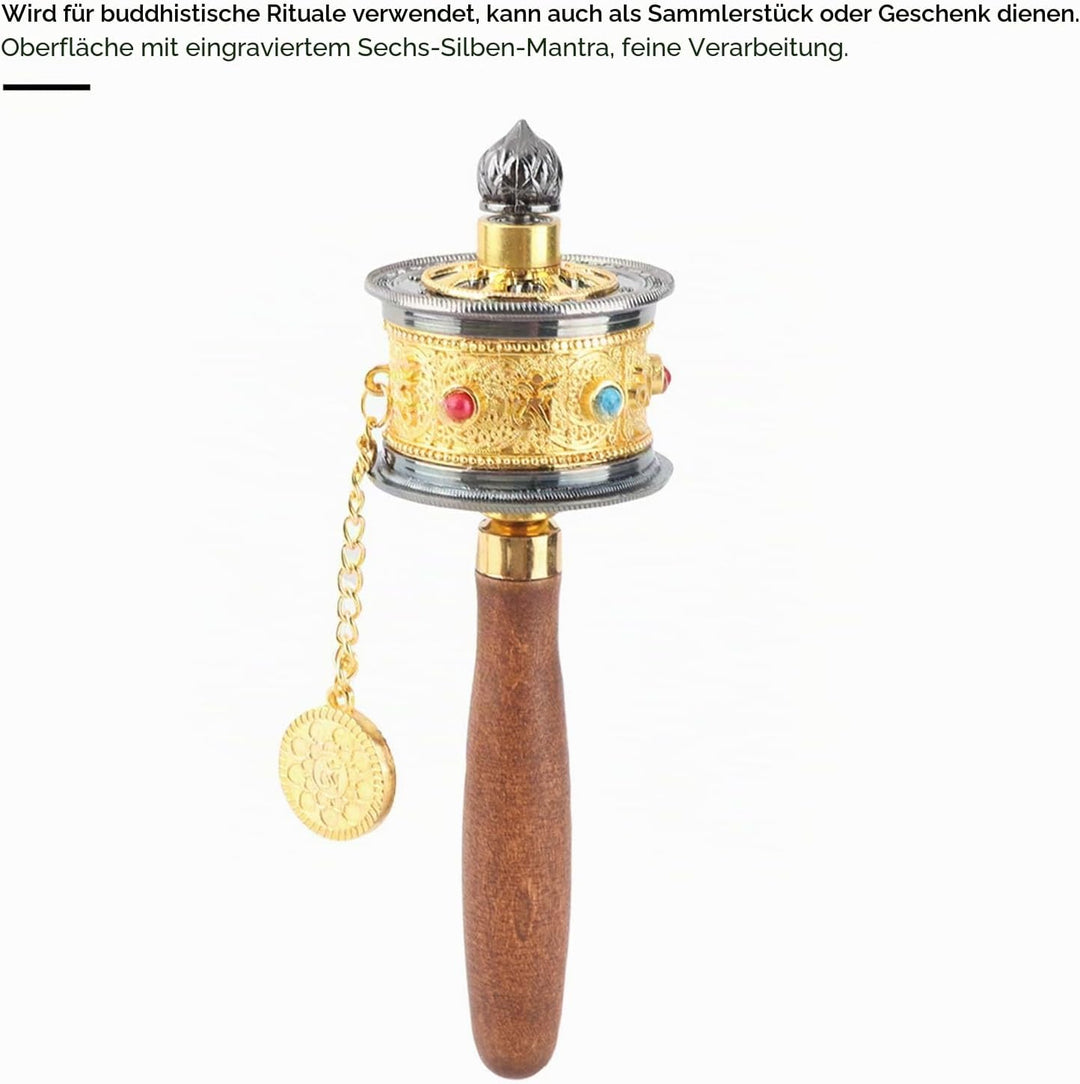 Legierung des Tibetischen Buddhismus, Mantra mit Sechs Wörtern, Handkurbel, Buddhistische Gebetsmühl