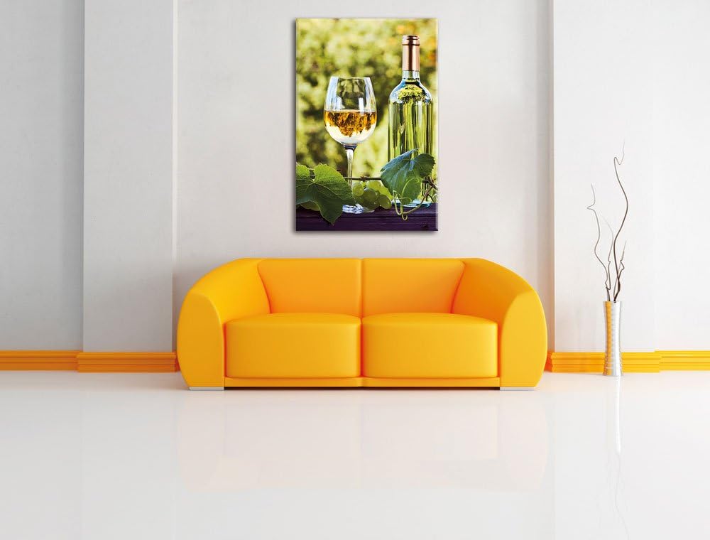 Wein und Weintrauben, Format: 100x70 auf Leinwand, XXL riesige Bilder fertig gerahmt mit Keilrahmen,