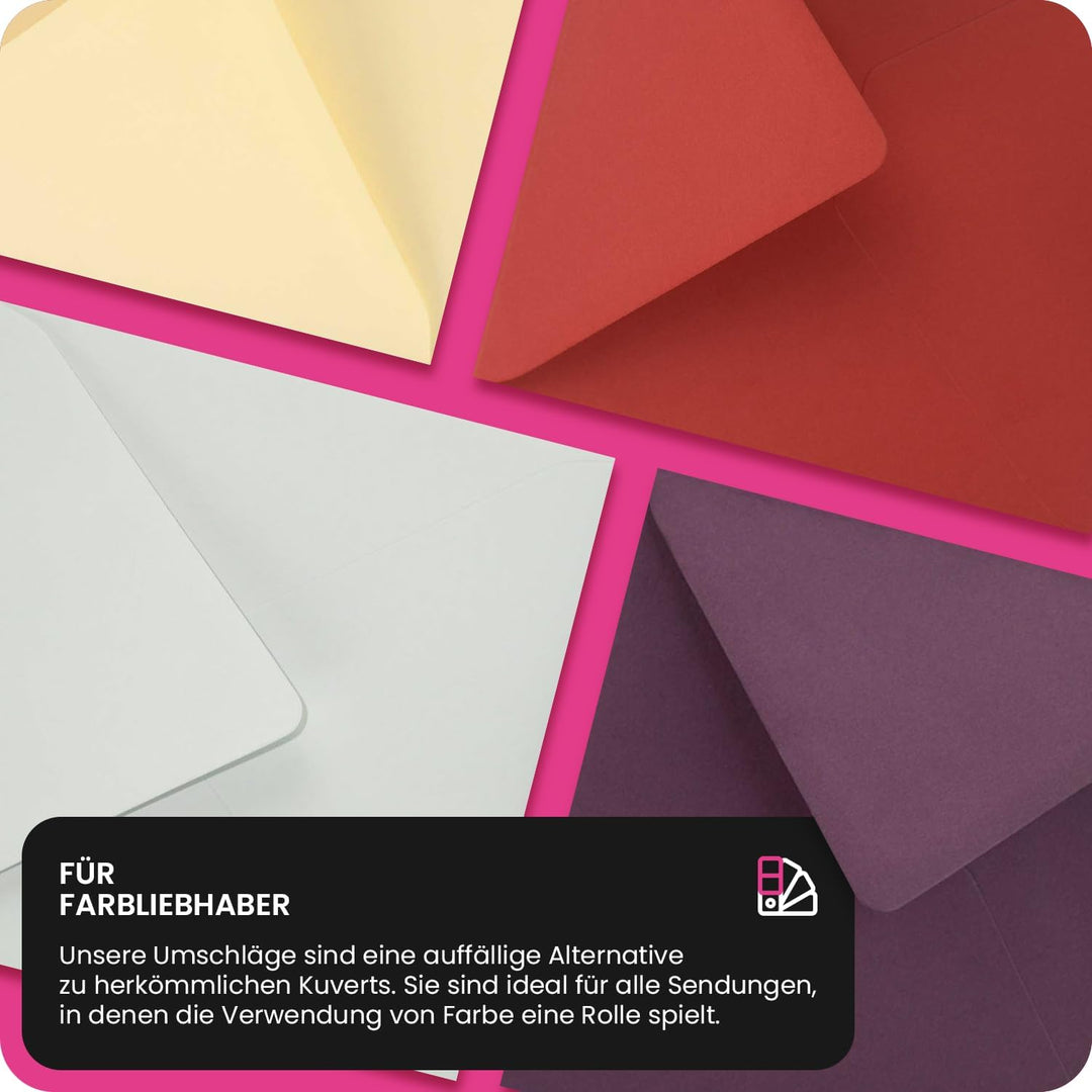 Netuno 500 quadratische Briefumschläge Grau 153 x 153 mm 115g Sirio Color Pietra farbige Umschläge q