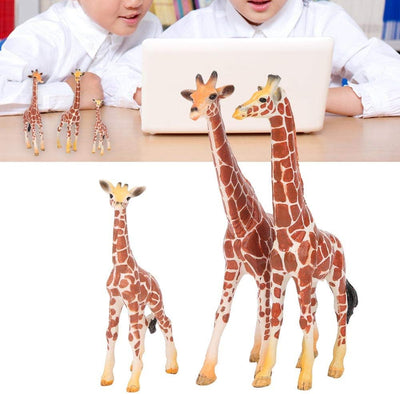 3 Stück Imitation Giraffen Familie Tierfiguren Kinder Wildtiere Kognitives Lernspielzeug für Büro- o