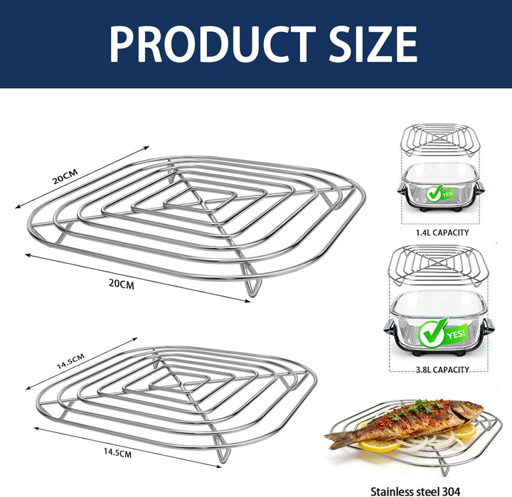 2 Stück Grillrost Edelstahl Kompatibel mit Ninja Crispi AirFryer Ersatzgitterrost für Ninja Crispi G
