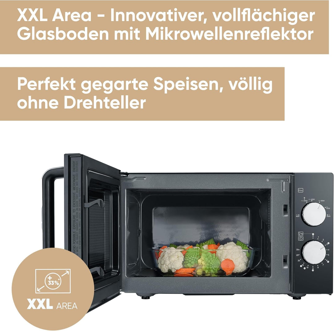 SEVERIN Mikrowelle mit Keramikboden, Mikrowellengerät zum Auftauen und Erhitzen, Mikrowelle mit gros