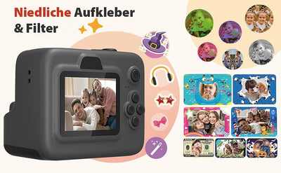 Callstel Thermodruck Kamera: Full-HD-Sofortbildkamera mit Thermodrucker, Display, Akku, 16x-Zoom (Fo